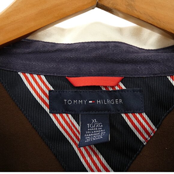 Tommy Hilfiger XL Rugby Polo Shirt Multicolor Patchwork Striped Crest Preppy Y2K - Picture 6 of 8
